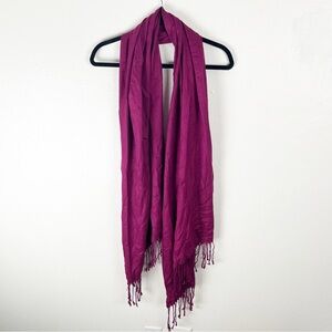 PASHMINA Burgundy Wine Color 100% Pashmina Fringe Trim Blanket Shawl Scarf Wrap